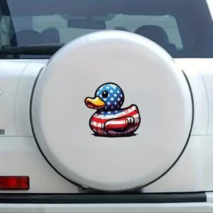 1pc Patriotic Rubber Ducky Flag Decal - Suitable For All Vehicles, Motorcycles